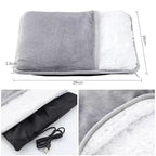 USB Electric Foot Heating Pad Washable Soft Plush Foot Warmer Mat for Winter Home Bed under Desk Use