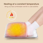 USB Electric Foot Heating Pad Washable Soft Plush Foot Warmer Mat for Winter Home Bed under Desk Use
