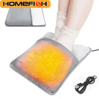 USB Electric Foot Heating Pad Washable Soft Plush Foot Warmer Mat for Winter Home Bed under Desk Use