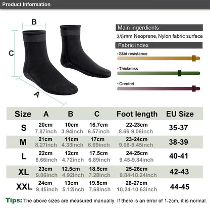 3Mm Neoprene Diving Socks Wetsuit Shoes Non-Slip Adult Warm Patchwork Elasticity Diving Surfing Boots for Swimming Snorkeling