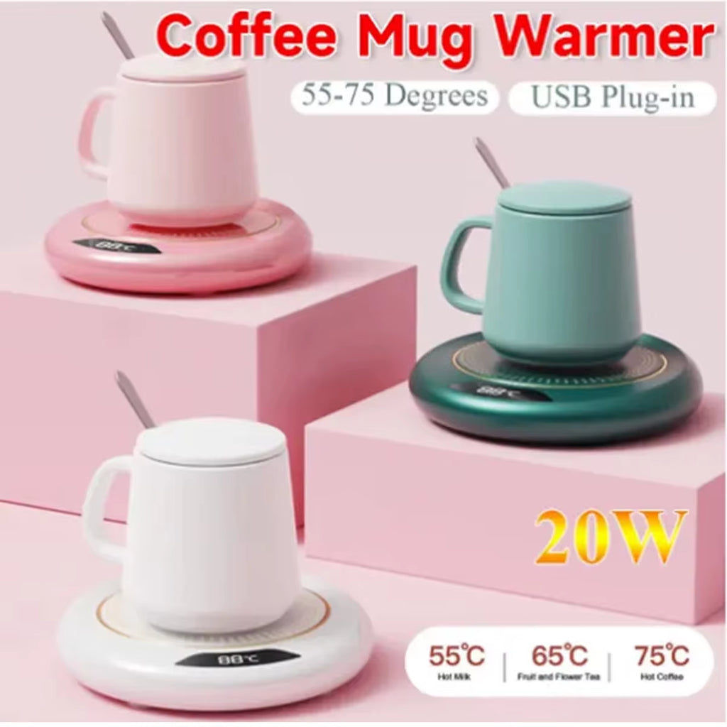1PC Thermostatic Heating Coaster USB Home Heating Coaster 3-Speed Adjustment Heating 55 Degrees Constant Temperature